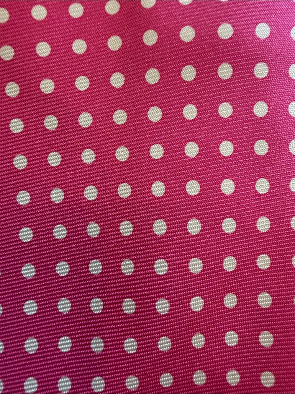 Polo Ralph Lauren Men’s Silk Tie Pink and White Dot NWT.